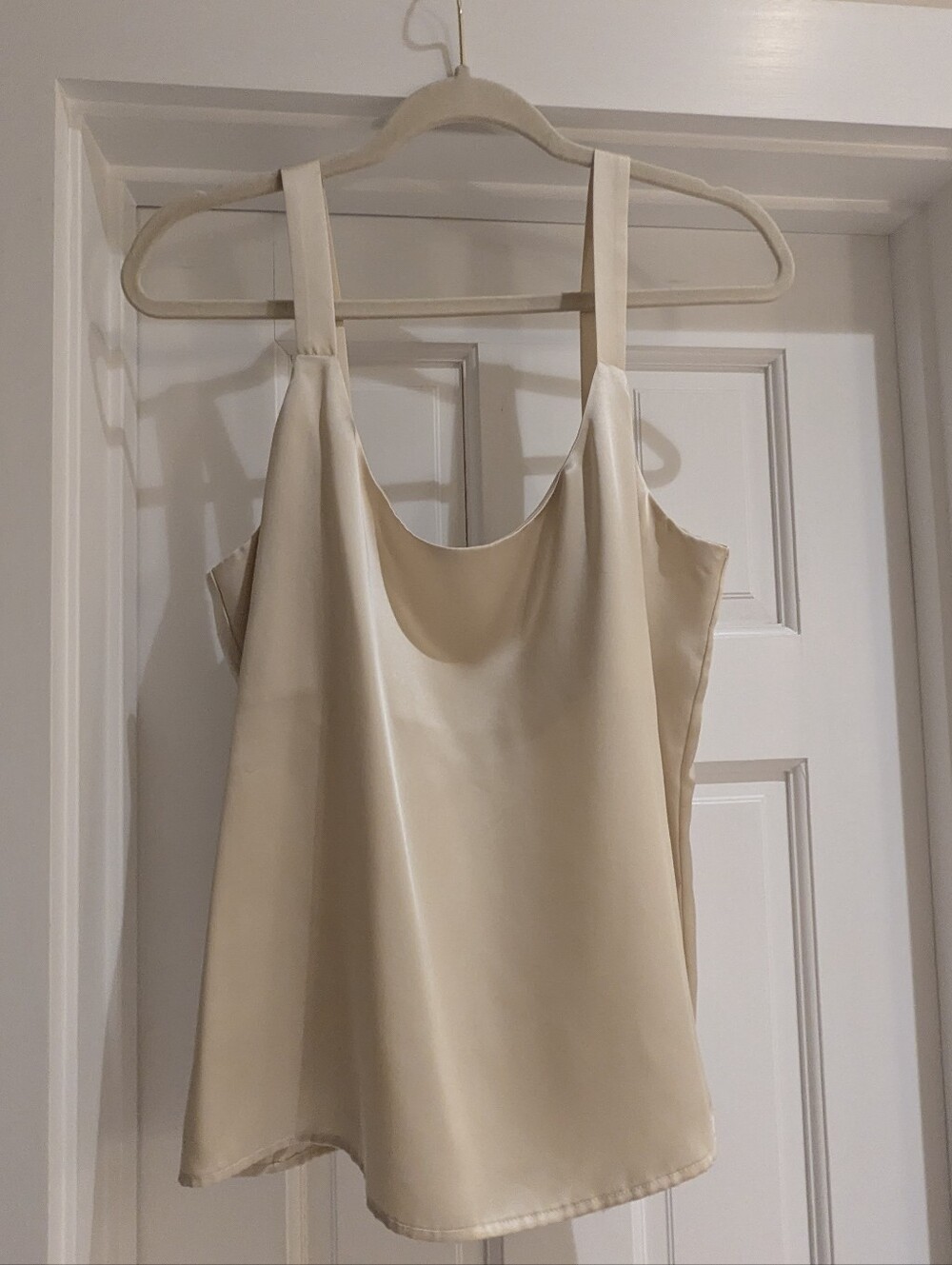 Reformation Cream Satin Camisole Tank 100% Silk XL